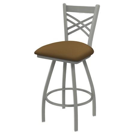 Holland Bar Stool Co 36" Swivel Bar Stool, Nickel Finish, Canter Saddle Seat 82036AN012